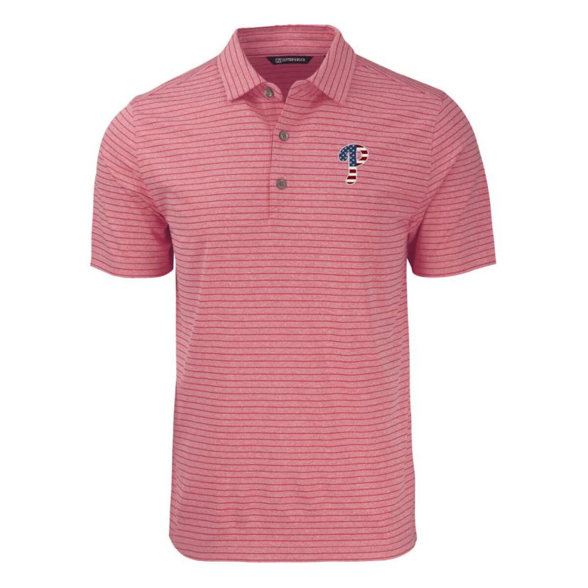 MLB Philadelphia Phillies Stars & Stripes Forge Eco Stripe Stretch Recycled Polo
