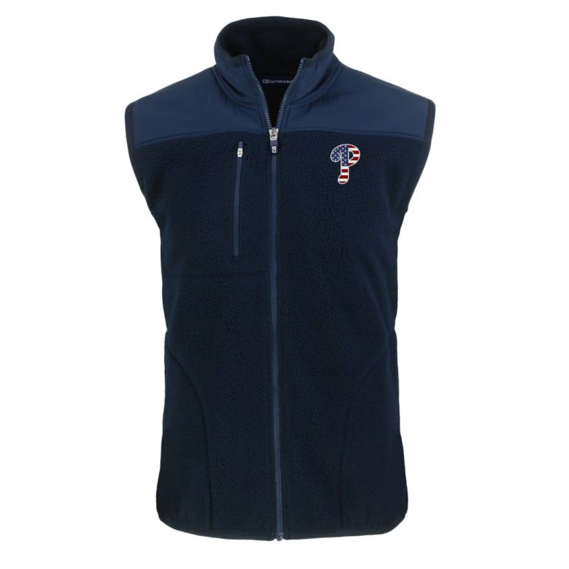 MLB Philadelphia Phillies Stars & Stripes Cascade Eco Sherpa Fleece Full-Zip Vest