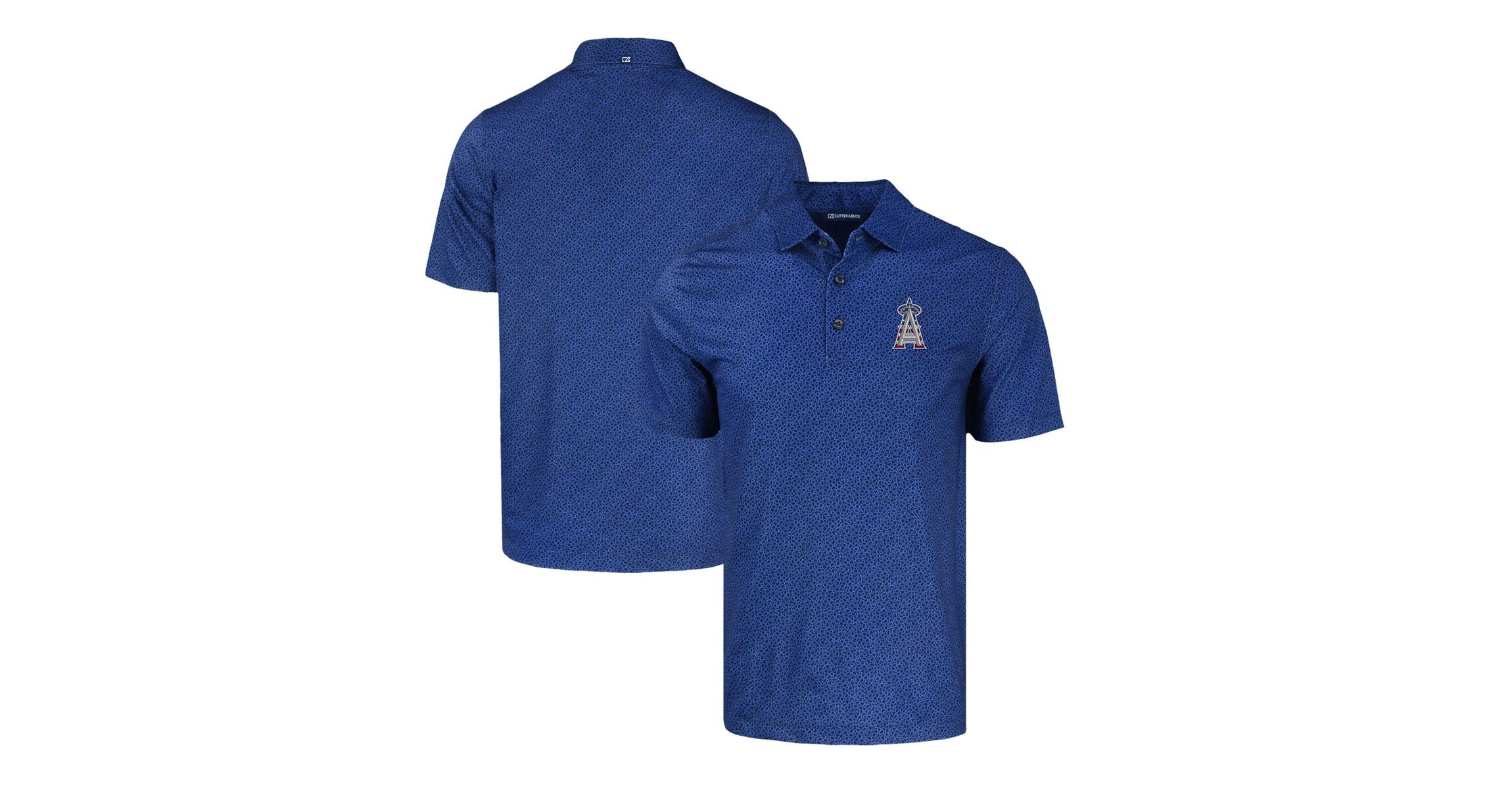 MLB Los Angeles Angels Stars & Stripes Pike Eco Pebble Print Stretch Recycled Polo