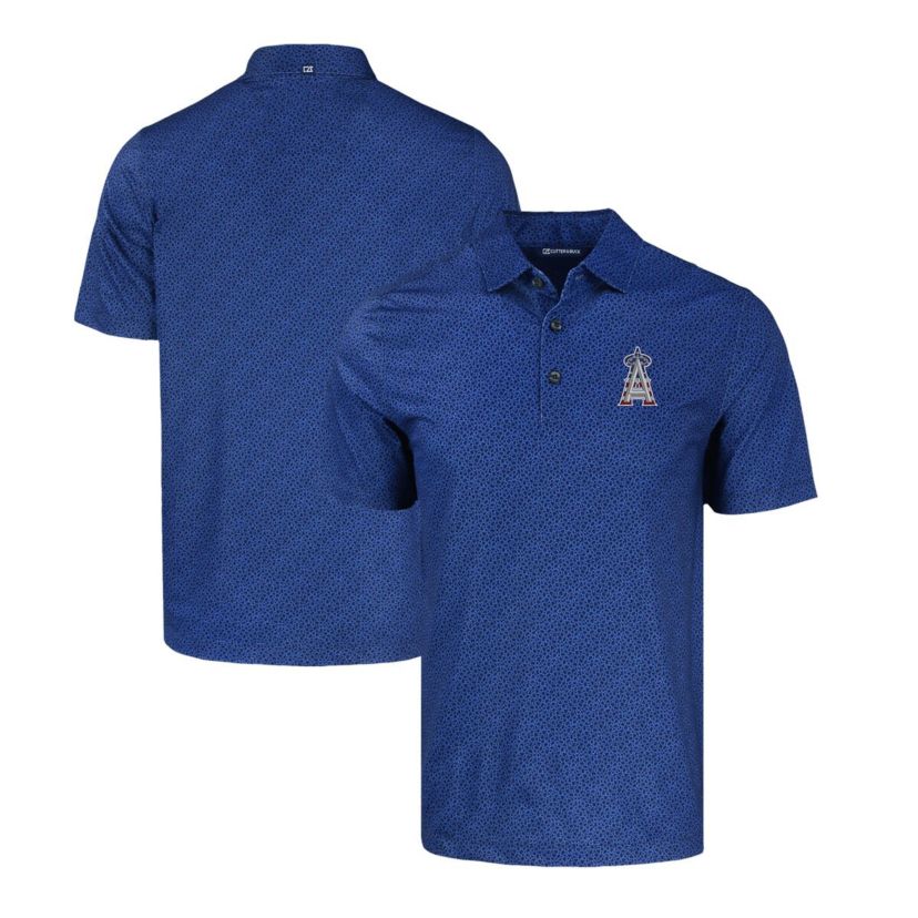 MLB Los Angeles Angels Stars & Stripes Pike Eco Pebble Print Stretch Recycled Polo