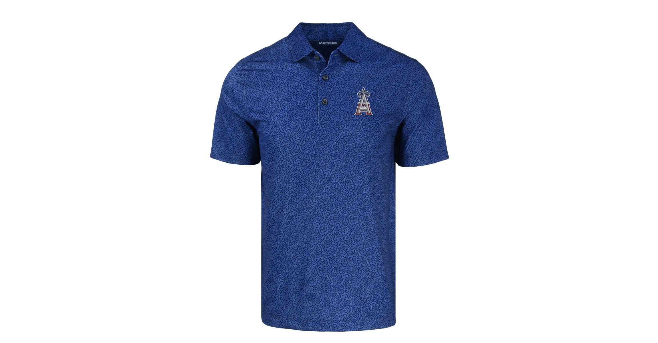 MLB Los Angeles Angels Stars & Stripes Pike Eco Pebble Print Stretch Recycled Polo