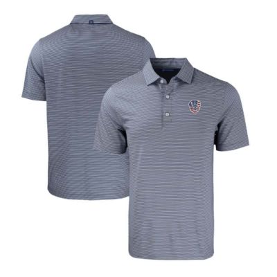 Cutter & Buck Men's MLB Milwaukee Brewers Stars & Stripes Forge Eco Double Stripe Stretch Recycled Polo, Navy Blue, 2XL