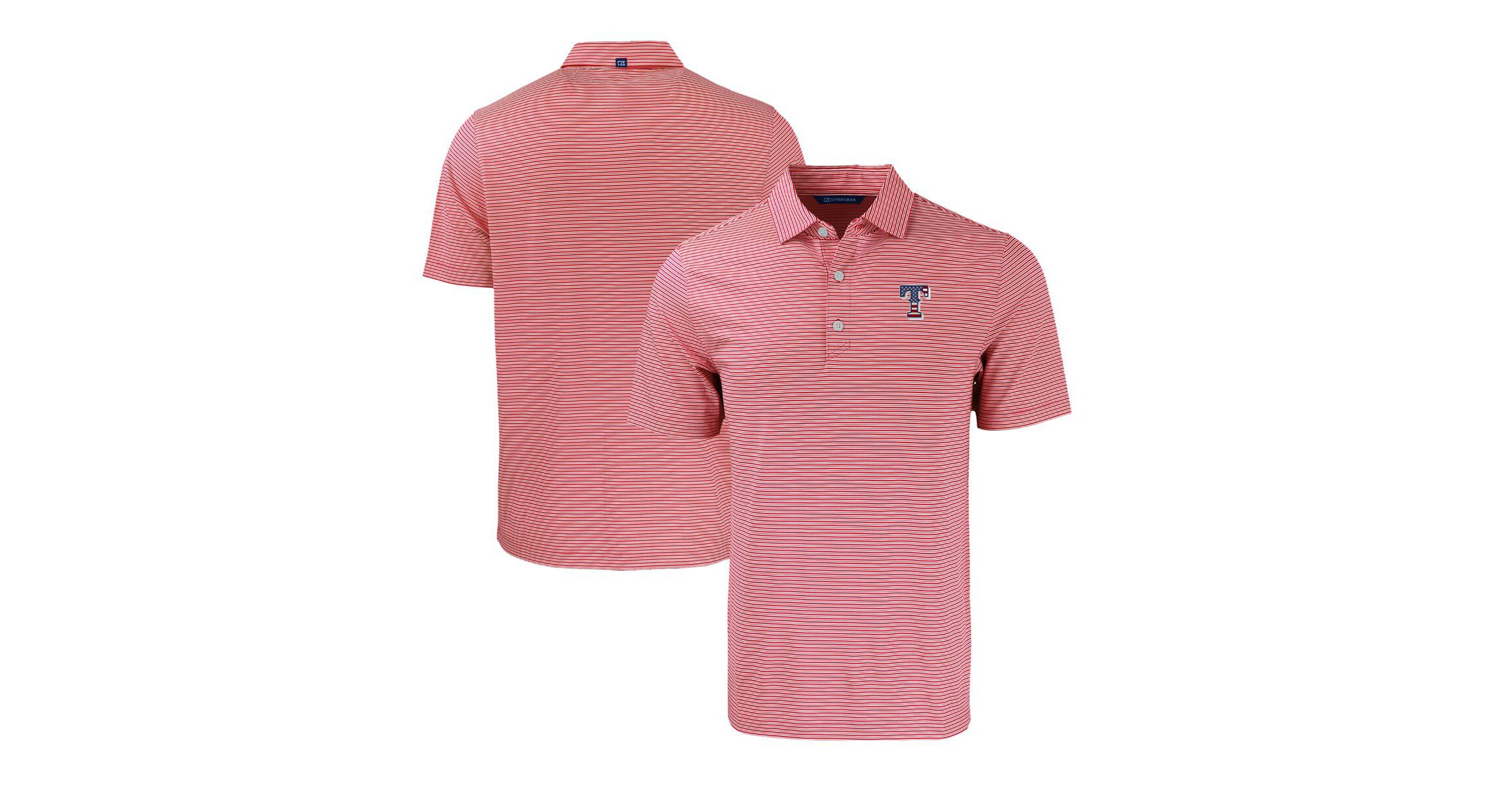 MLB Texas Rangers Stars & Stripes Forge Eco Double Stripe Stretch Recycled Polo