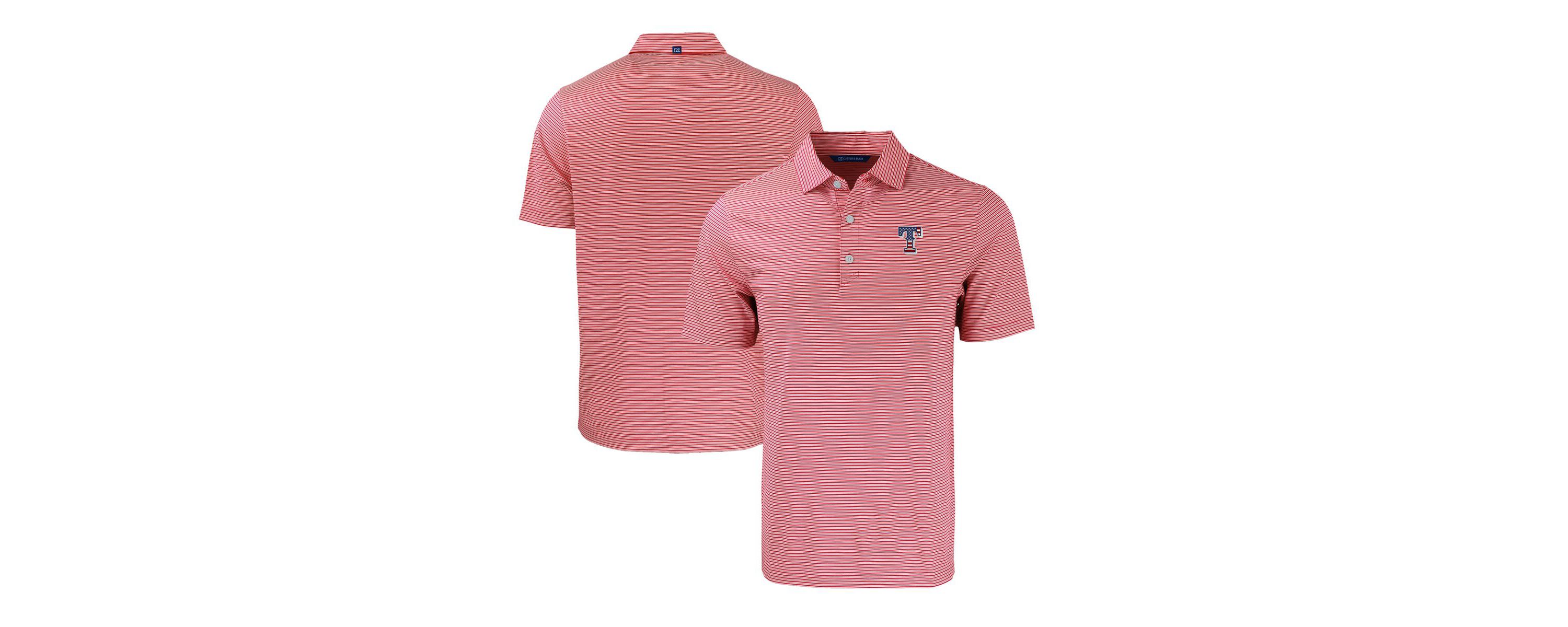 MLB Texas Rangers Stars & Stripes Forge Eco Double Stripe Stretch Recycled Polo
