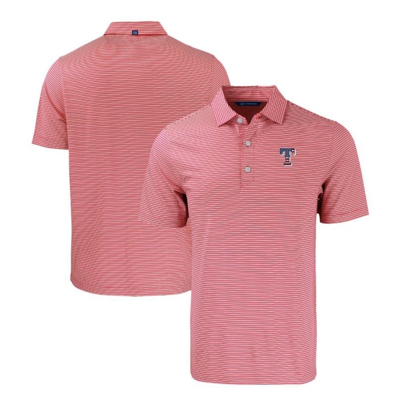 MLB Texas Rangers Stars & Stripes Forge Eco Double Stripe Stretch Recycled Polo