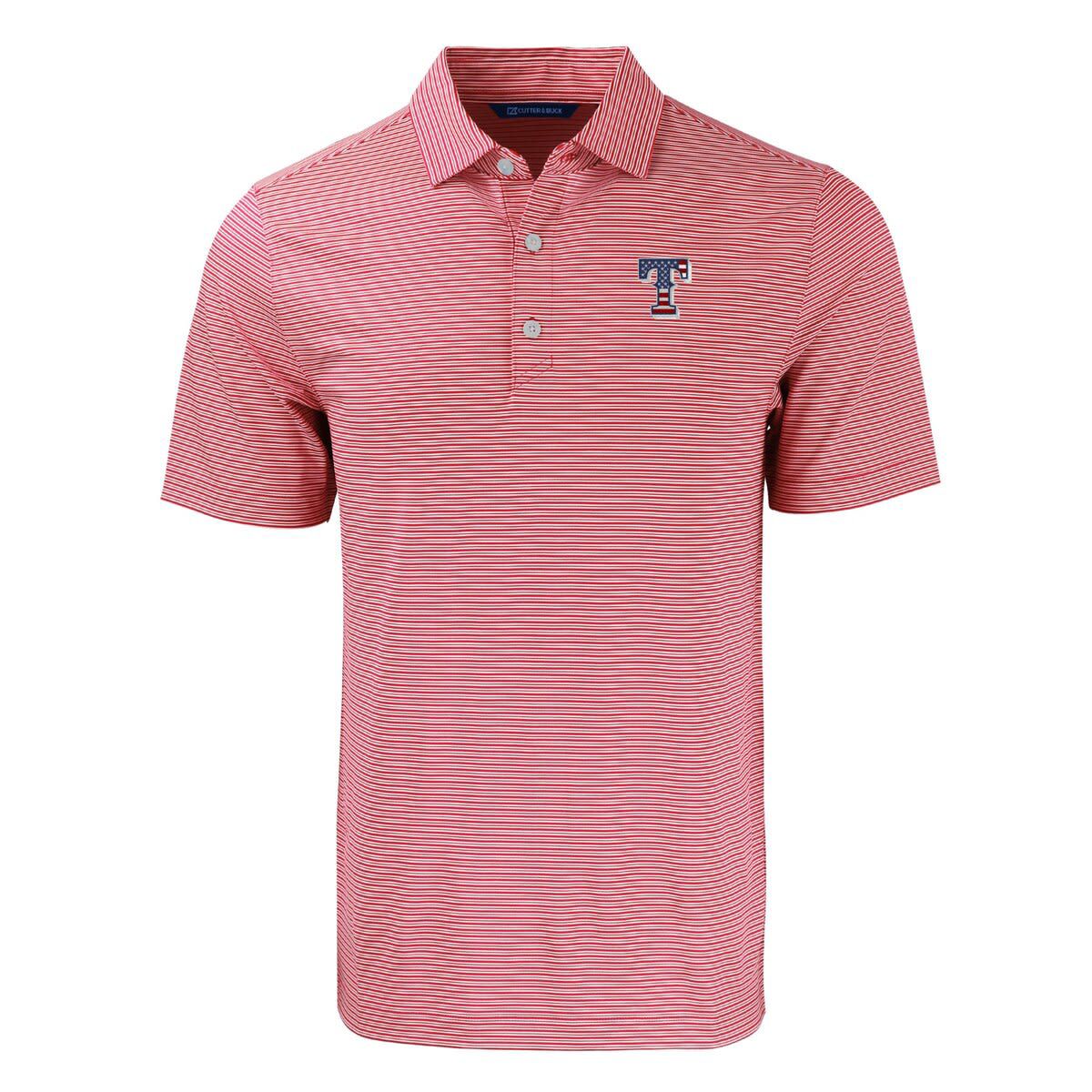 MLB Texas Rangers Stars & Stripes Forge Eco Double Stripe Stretch Recycled Polo