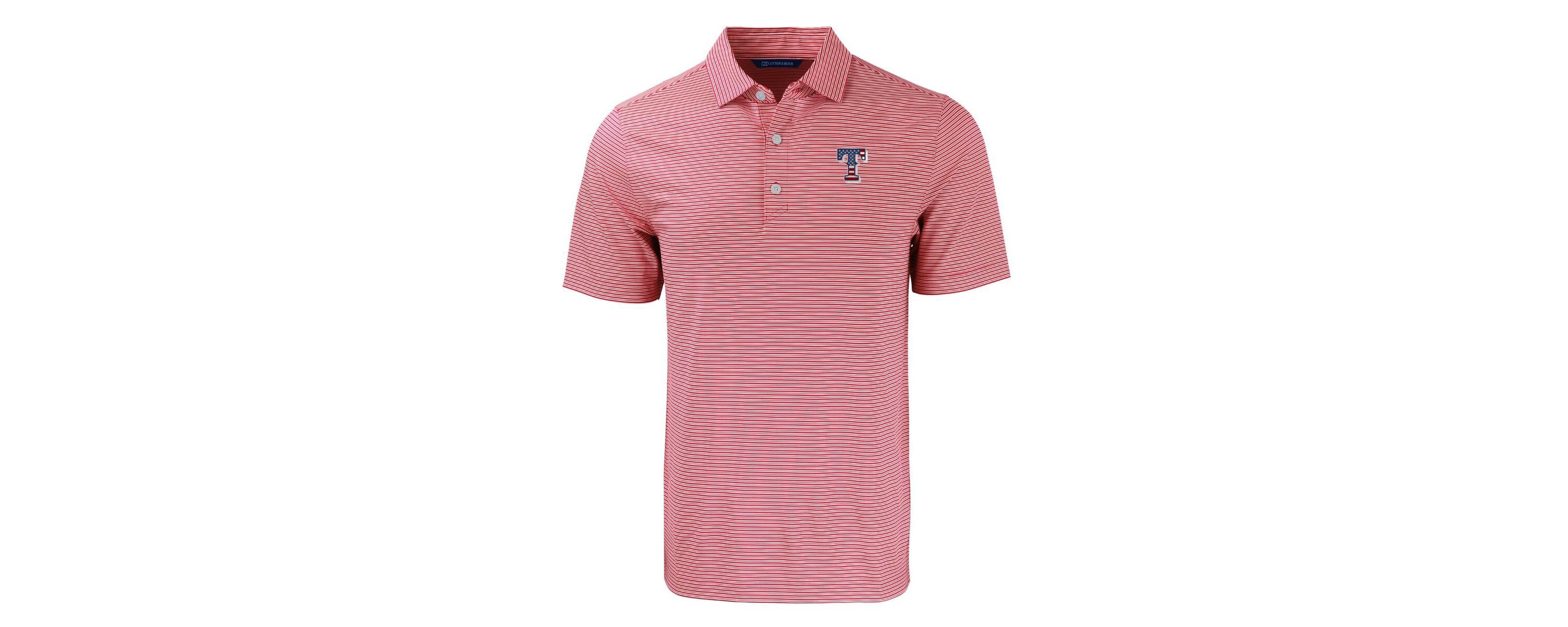 MLB Texas Rangers Stars & Stripes Forge Eco Double Stripe Stretch Recycled Polo