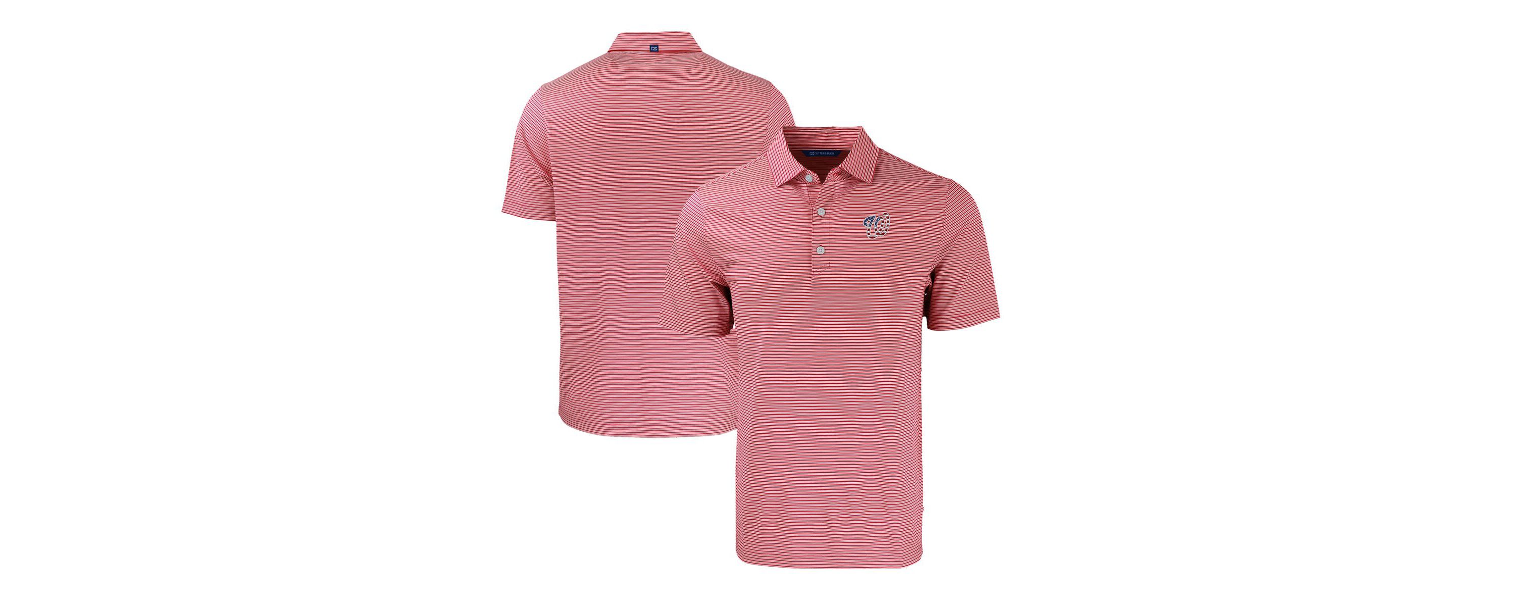 MLB Washington Nationals Stars & Stripes Forge Eco Double Stripe Stretch Recycled Polo