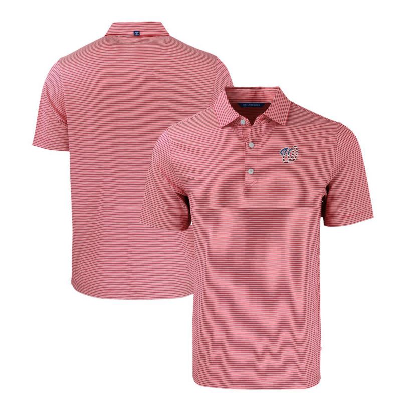 MLB Washington Nationals Stars & Stripes Forge Eco Double Stripe Stretch Recycled Polo