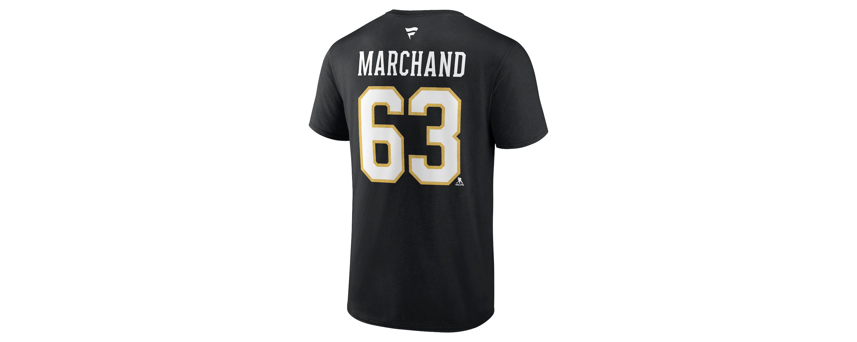 NHL Fanatics Brad Marchand Authentic Stack Name & Number T-Shirt