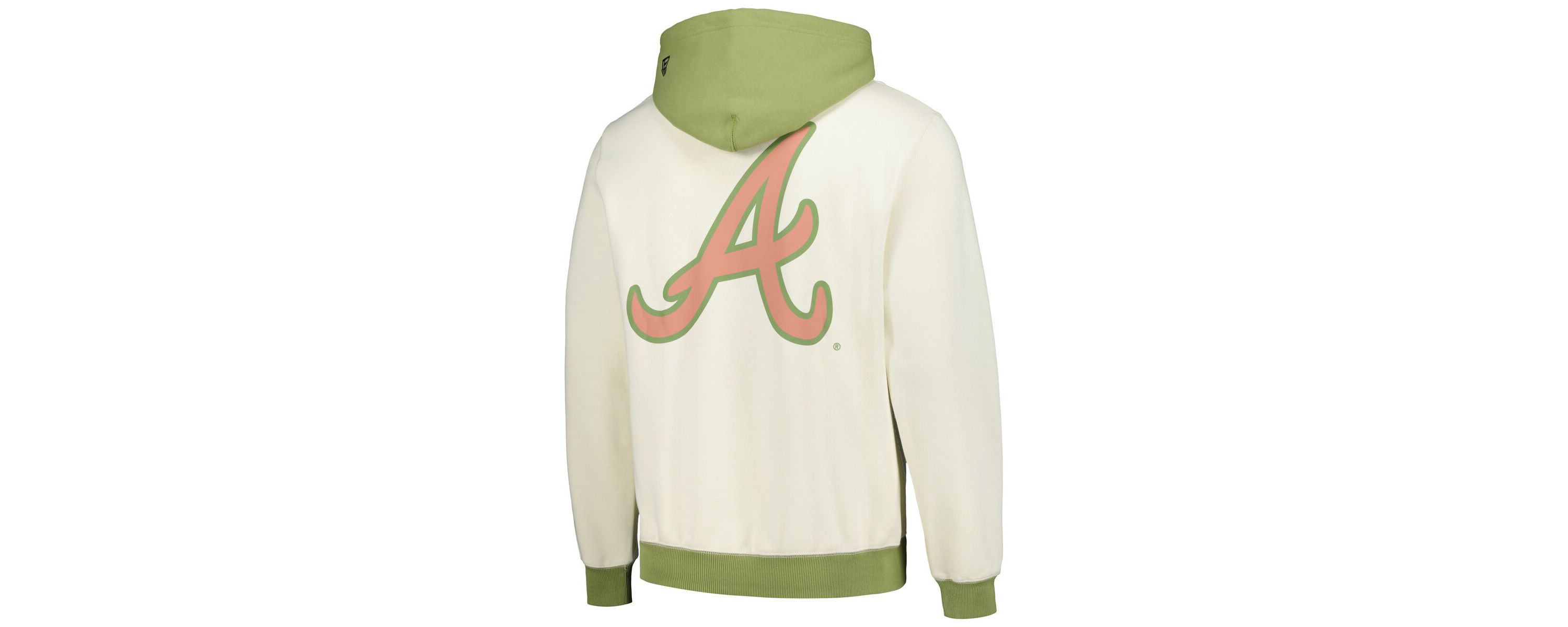 MLB Cream/Green Atlanta Braves Color Pop Pullover Hoodie