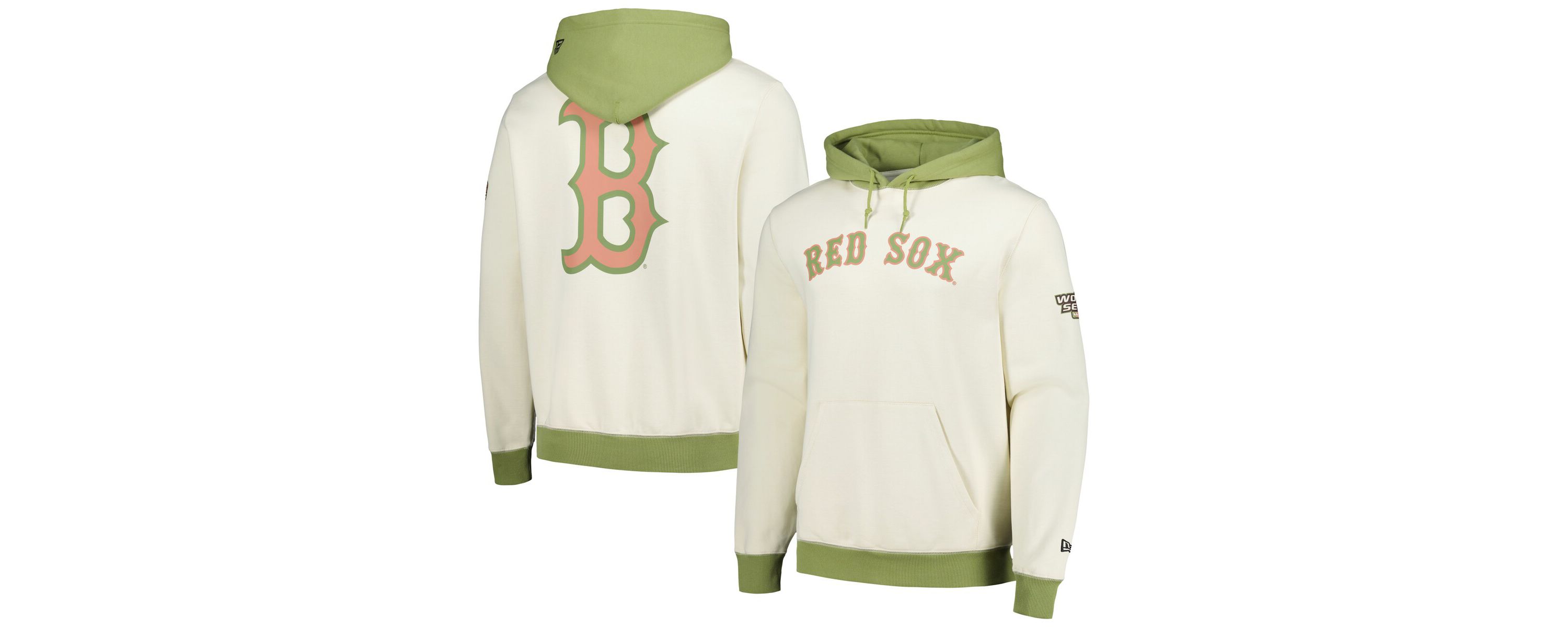 Boston Red Sox MLB Cream/Green Boston Sox Color Pop Pullover Hoodie