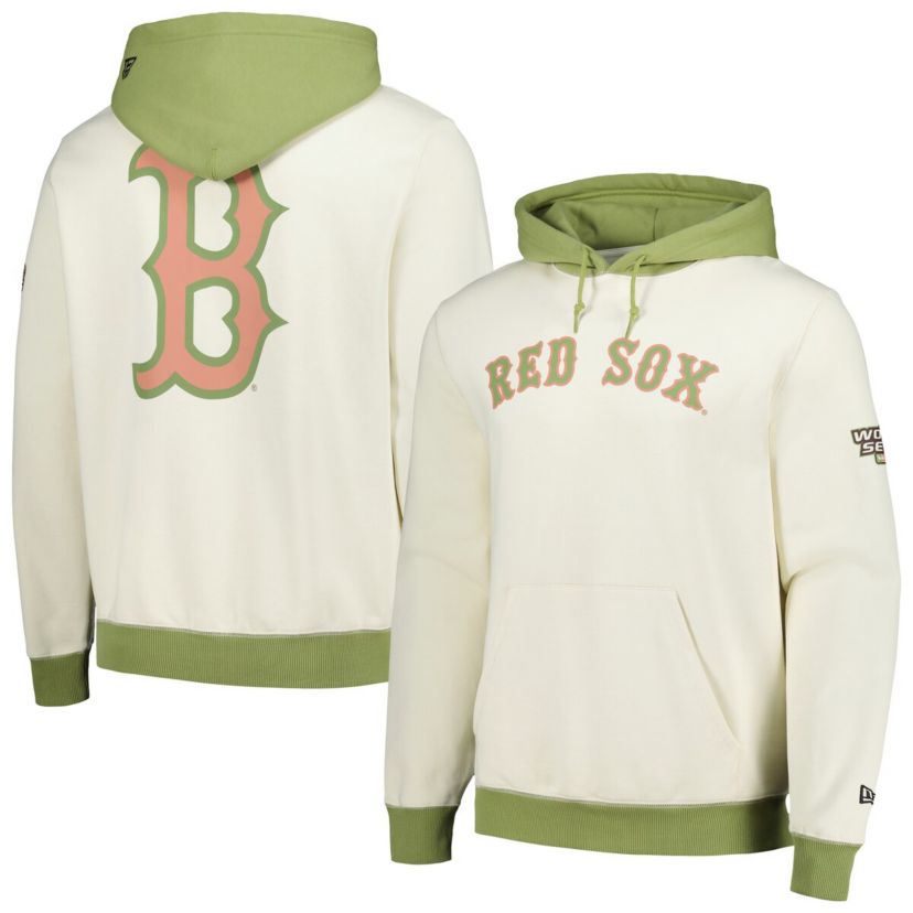 Boston Red Sox MLB Cream/Green Boston Sox Color Pop Pullover Hoodie