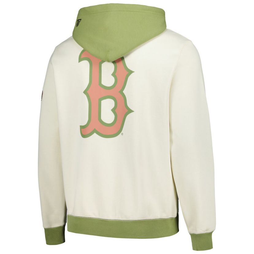 Boston Red Sox MLB Cream/Green Boston Sox Color Pop Pullover Hoodie