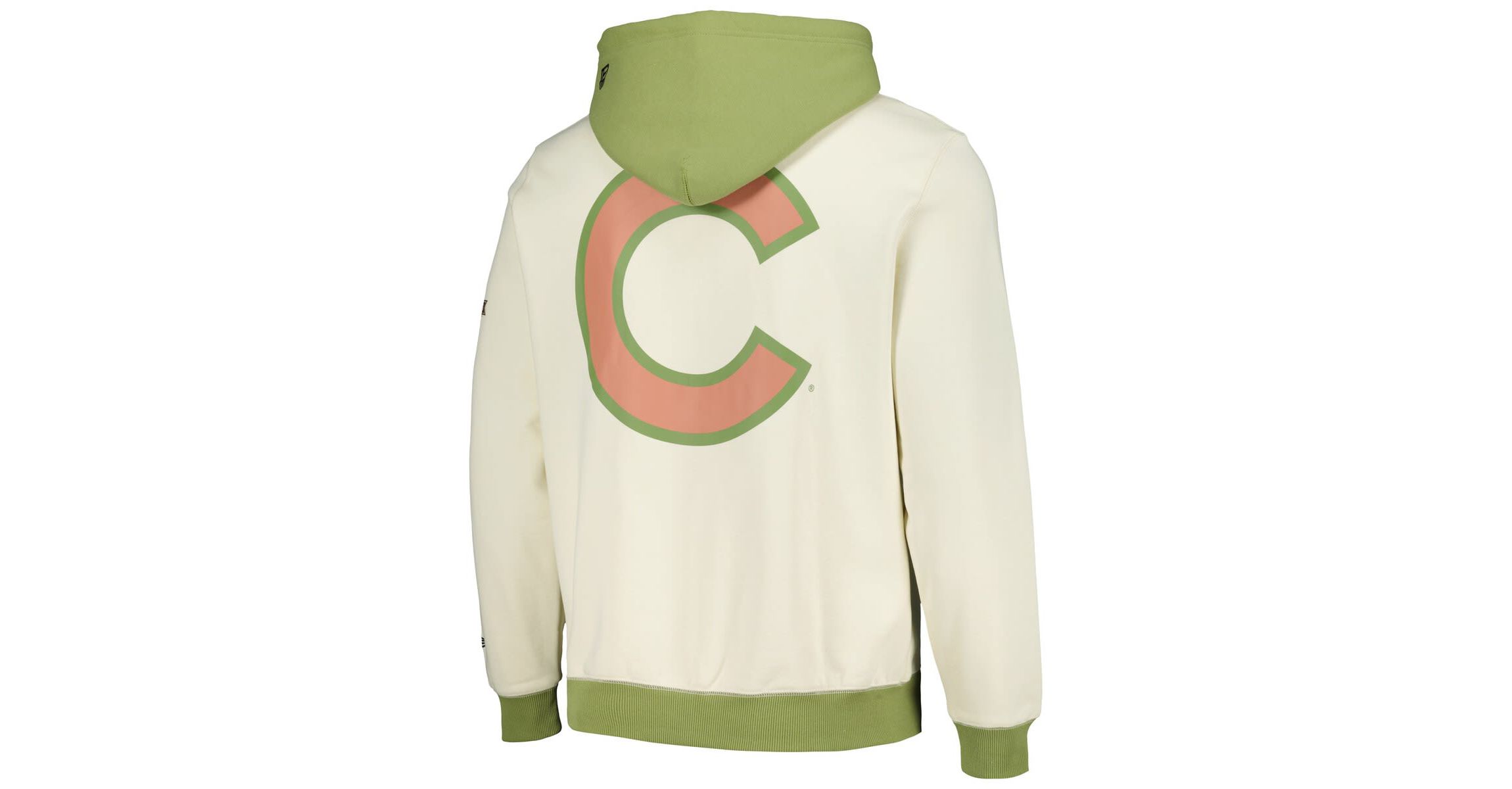 MLB Cream/Green Chicago Cubs Color Pop Pullover Hoodie
