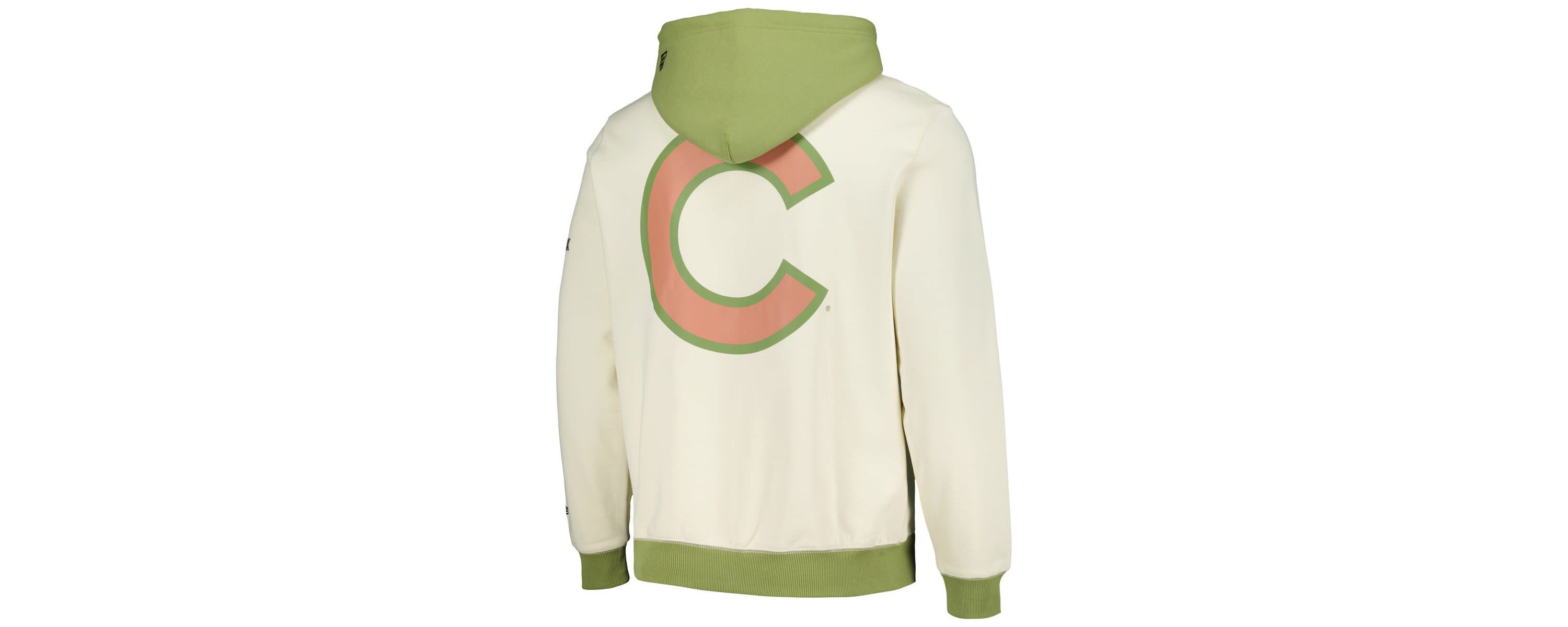 MLB Cream/Green Chicago Cubs Color Pop Pullover Hoodie