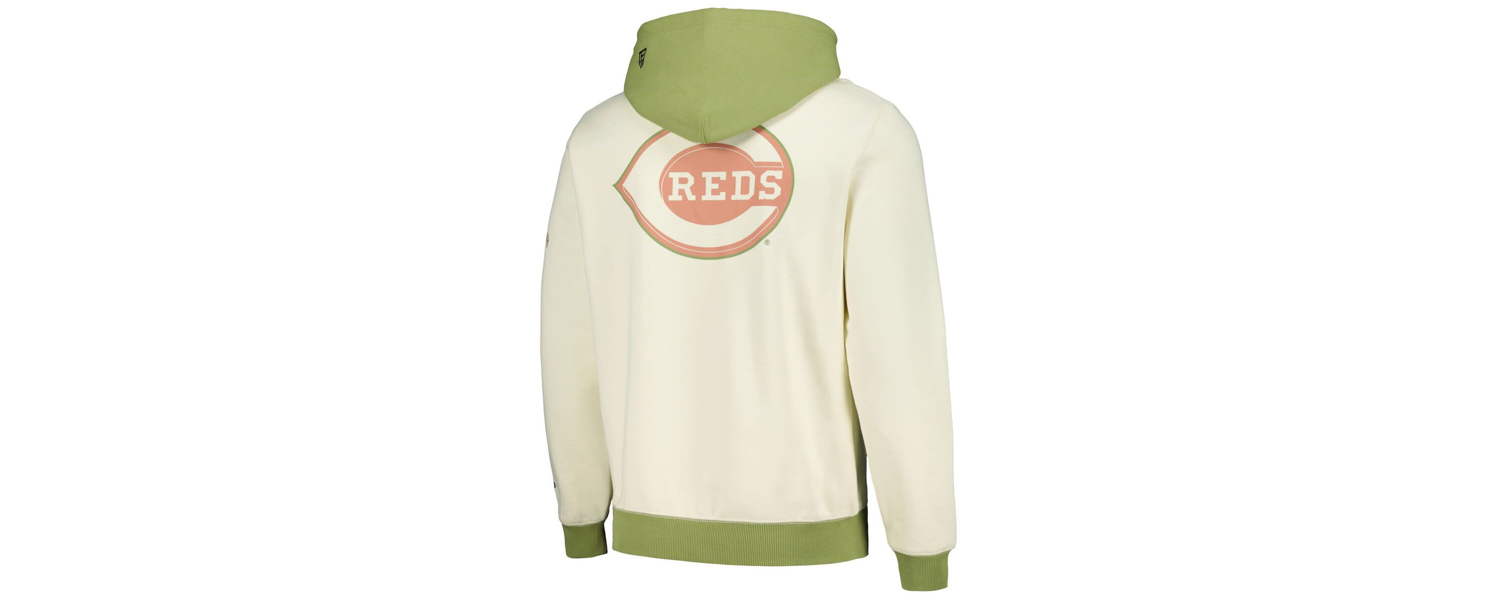 MLB Cream/Green Cincinnati Reds Color Pop Pullover Hoodie