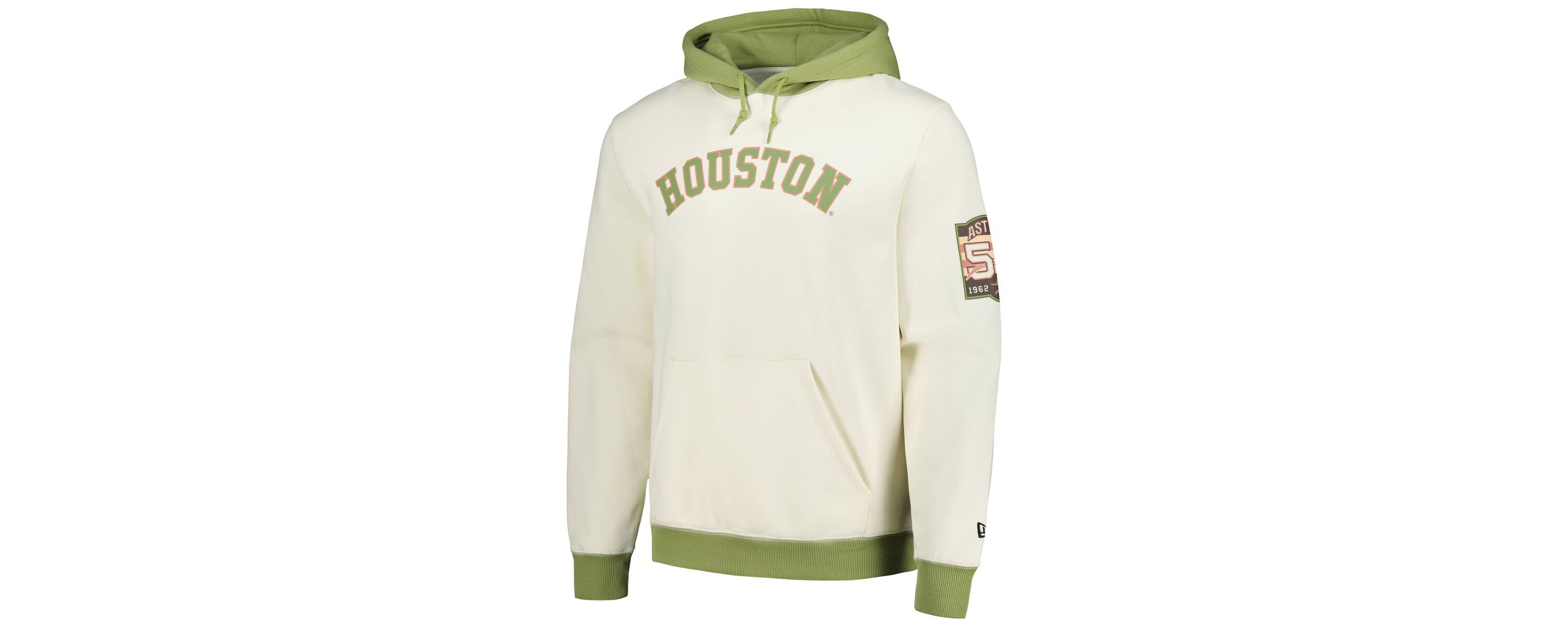 MLB Cream/Green Houston Astros Color Pop Pullover Hoodie