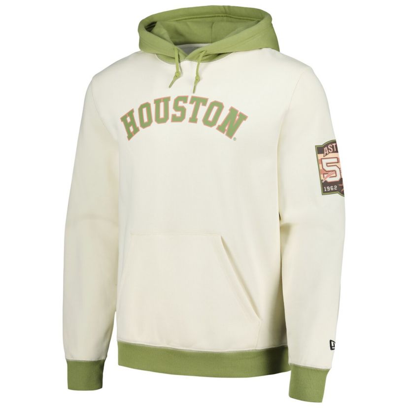 MLB Cream/Green Houston Astros Color Pop Pullover Hoodie