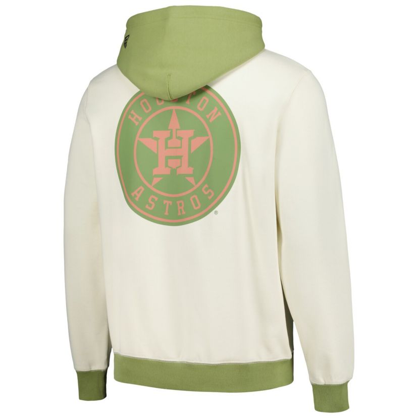 MLB Cream/Green Houston Astros Color Pop Pullover Hoodie