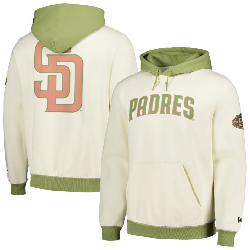 MLB Cream/Green San Diego Padres Color Pop Pullover Hoodie