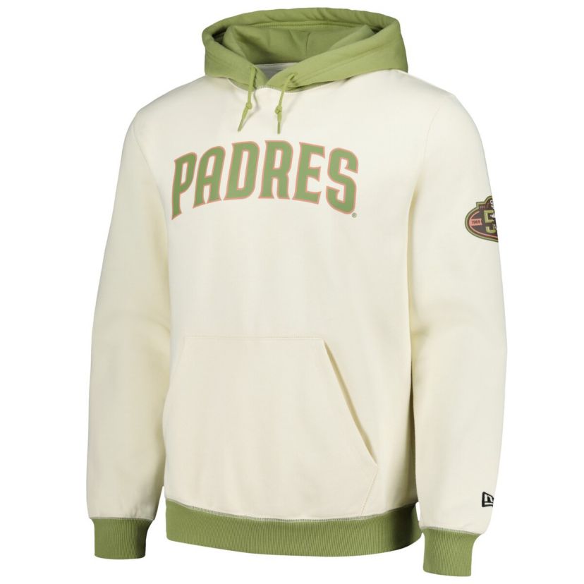 MLB Cream/Green San Diego Padres Color Pop Pullover Hoodie
