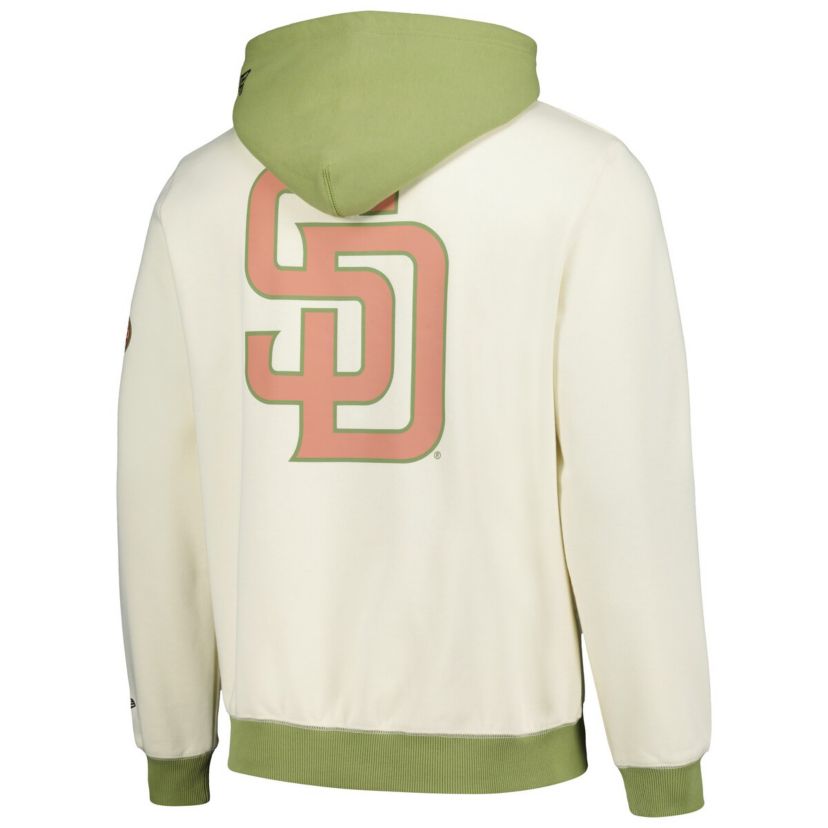MLB Cream/Green San Diego Padres Color Pop Pullover Hoodie