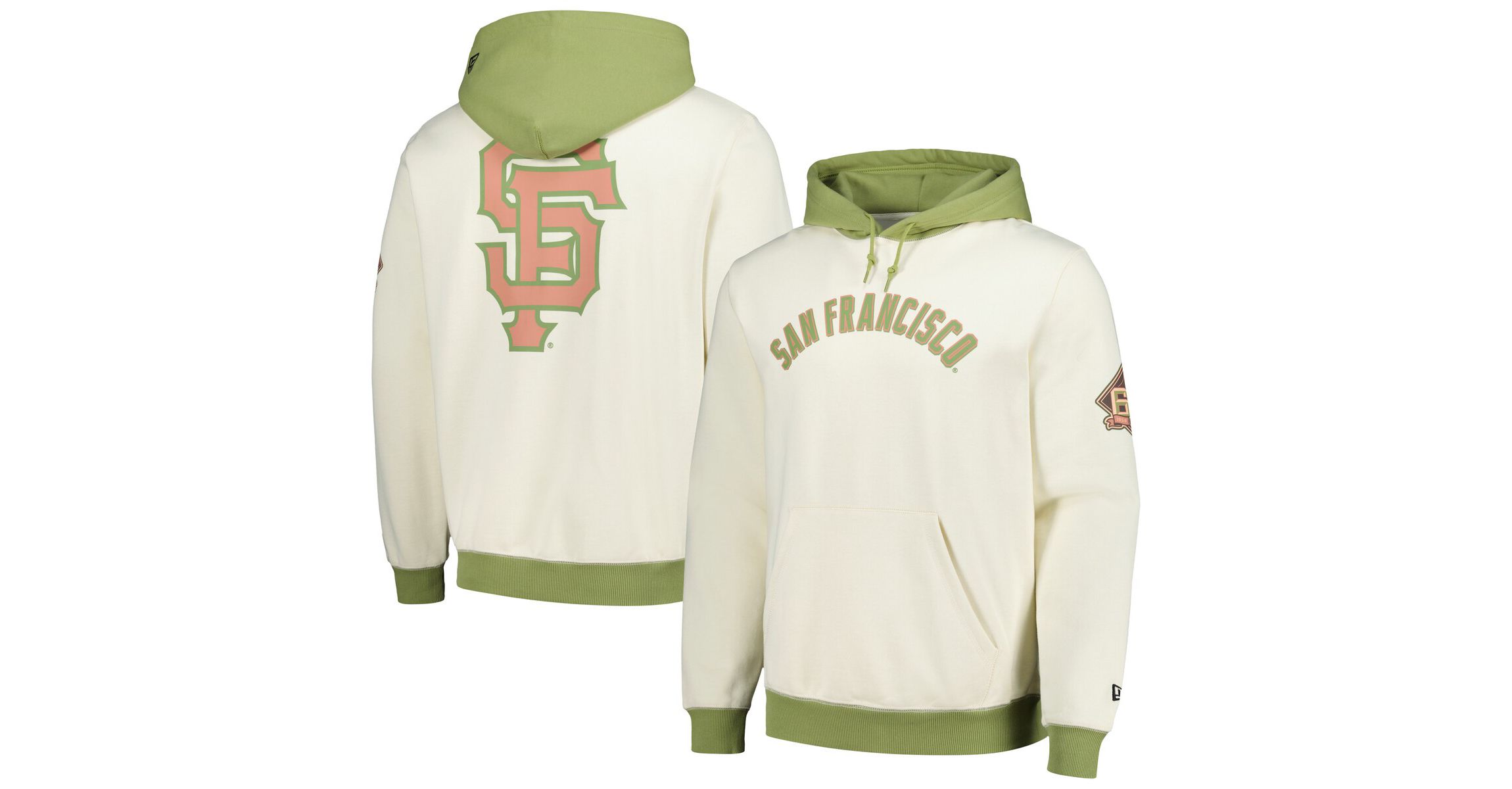 MLB Cream/Green San Francisco Giants Color Pop Pullover Hoodie