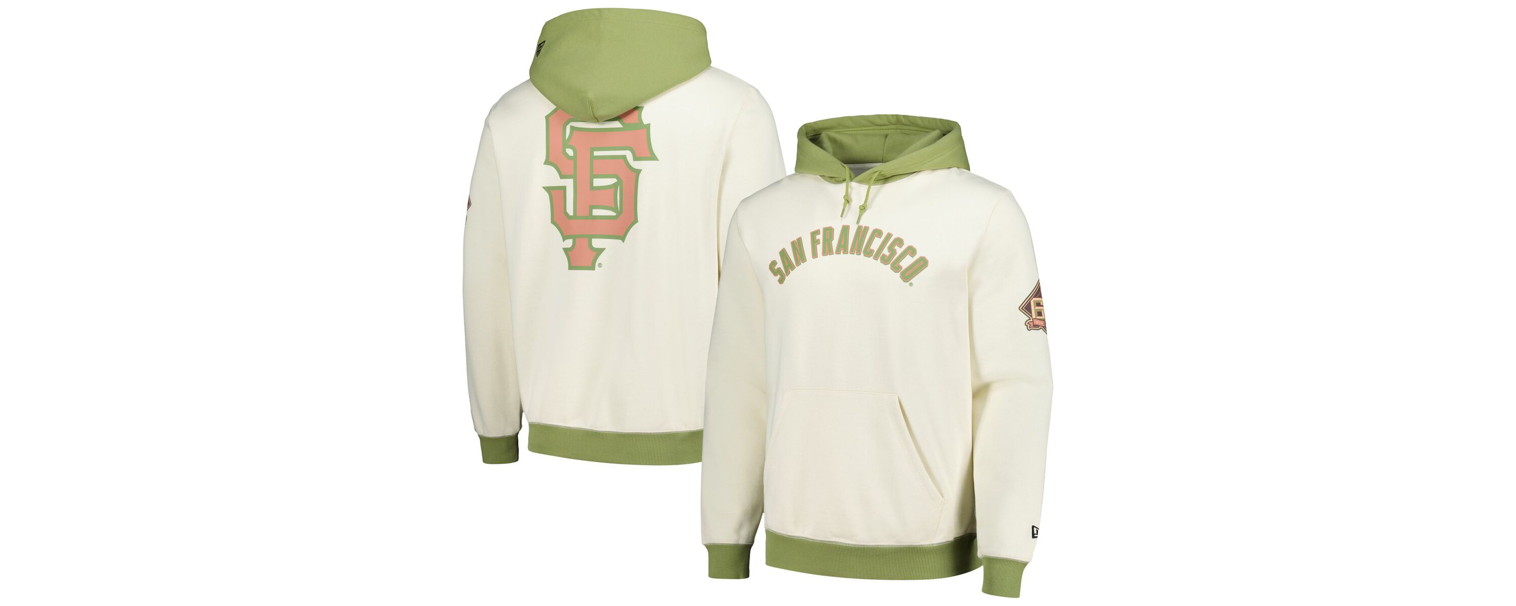 MLB Cream/Green San Francisco Giants Color Pop Pullover Hoodie