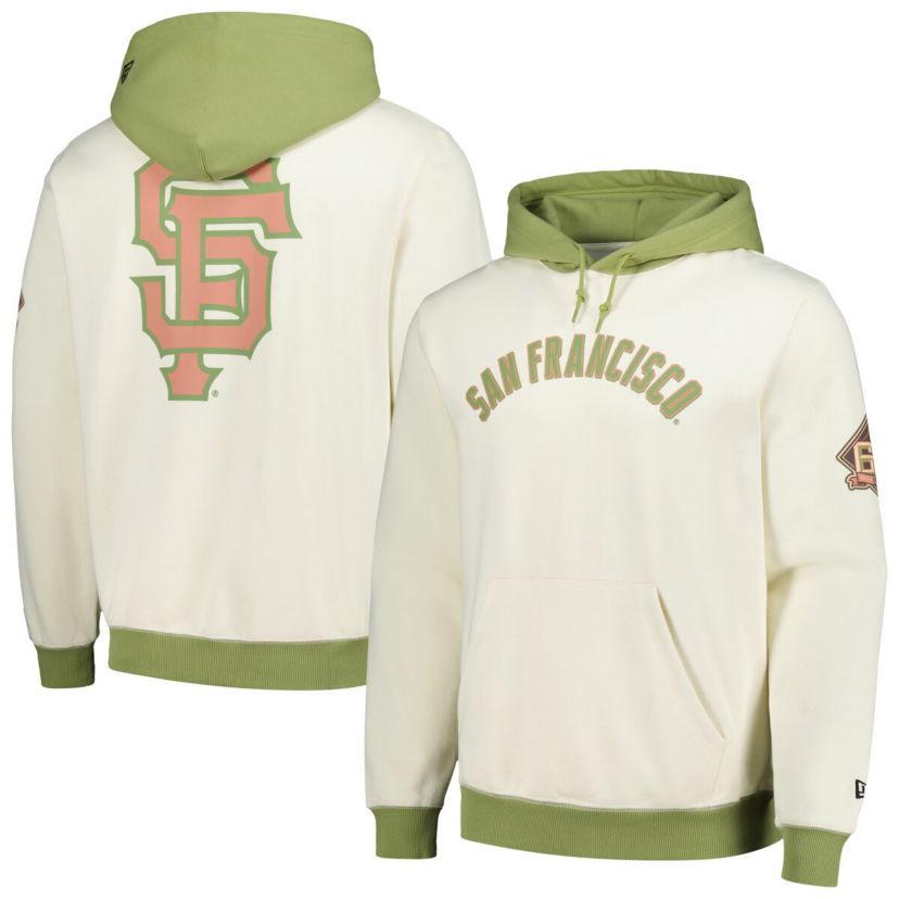MLB Cream/Green San Francisco Giants Color Pop Pullover Hoodie