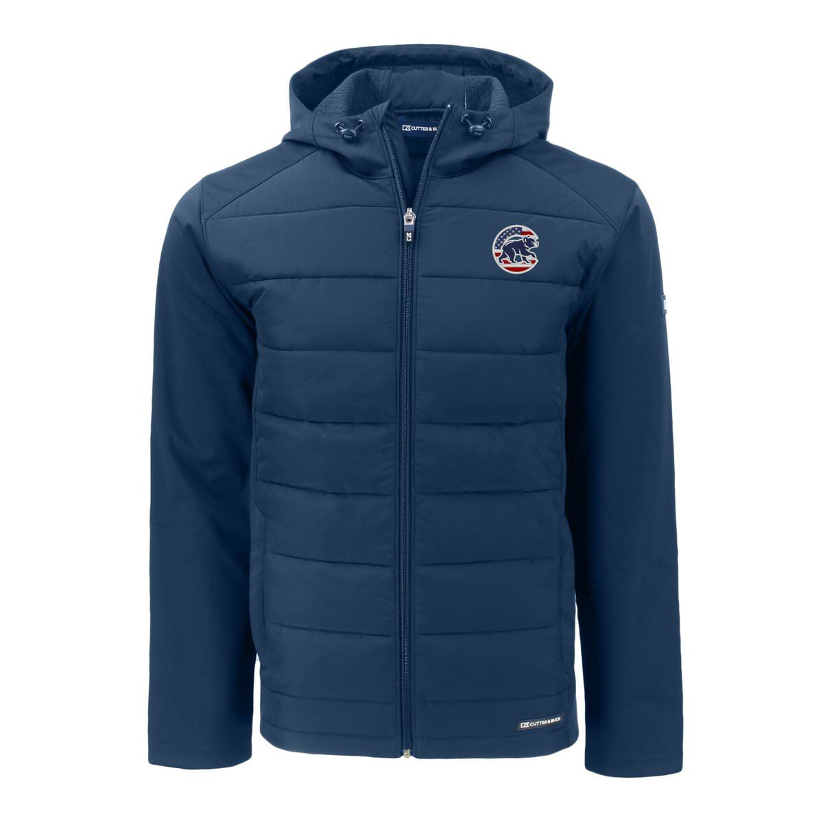 MLB Chicago Cubs Stars & Stripes Big & Tall Evoke Hybrid Eco Softshell Recycled Full-Zip Hoodie Jacket