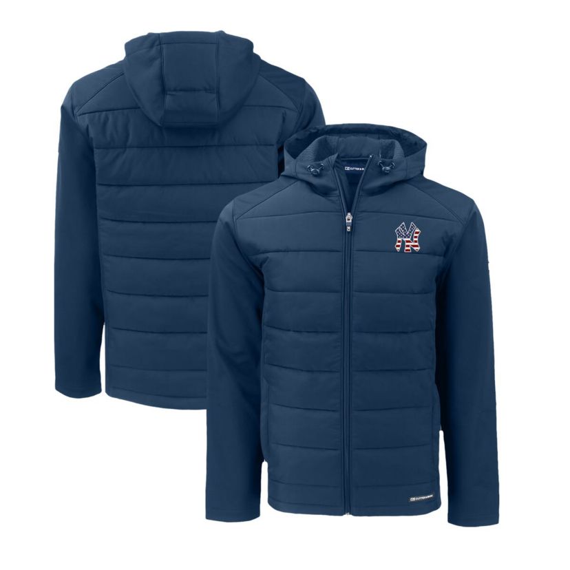 MLB New York Yankees Stars & Stripes Big & Tall Evoke Hybrid Eco Softshell Recycled Full-Zip Hoodie Jacket