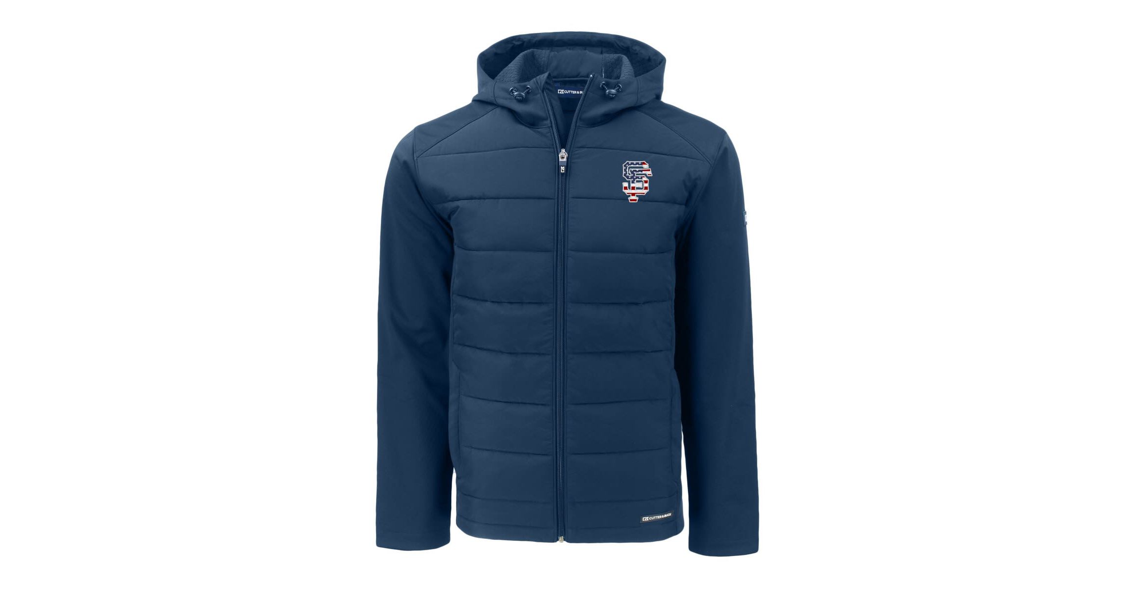 MLB San Francisco Giants Stars & Stripes Big & Tall Evoke Hybrid Eco Softshell Recycled Full-Zip Hoodie Jacket