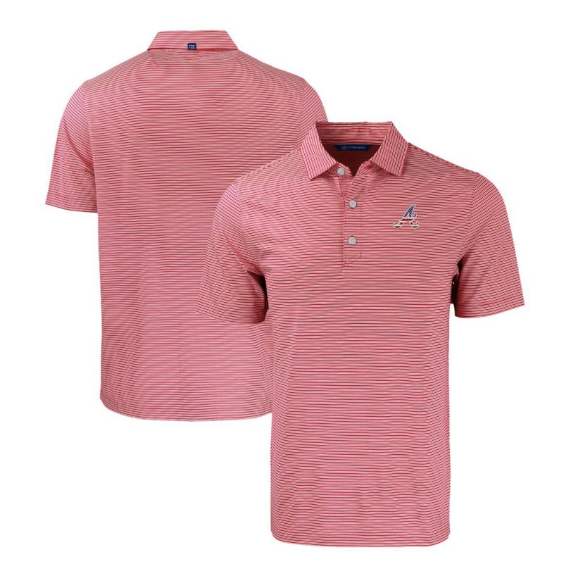 MLB Atlanta Braves Stars & Stripes Big & Tall Forge Eco Double Stripe Stretch Recycled Polo