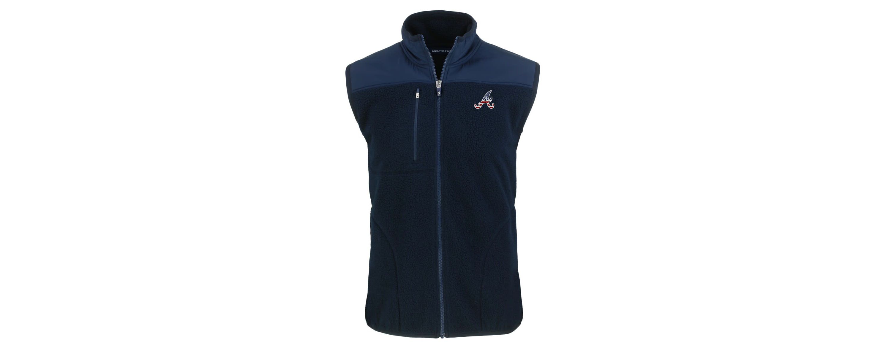 MLB Atlanta Braves Stars & Stripes Big & Tall Cascade Eco Sherpa Fleece Full-Zip Vest