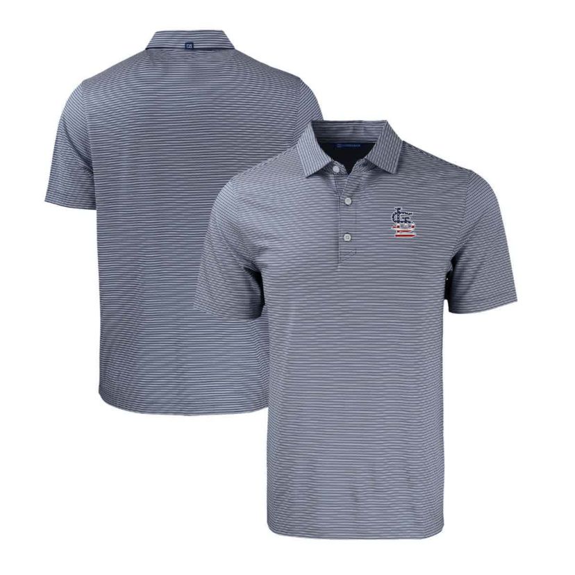 MLB St. Louis Cardinals Stars & Stripes Big & Tall Forge Eco Double Stripe Stretch Recycled Polo