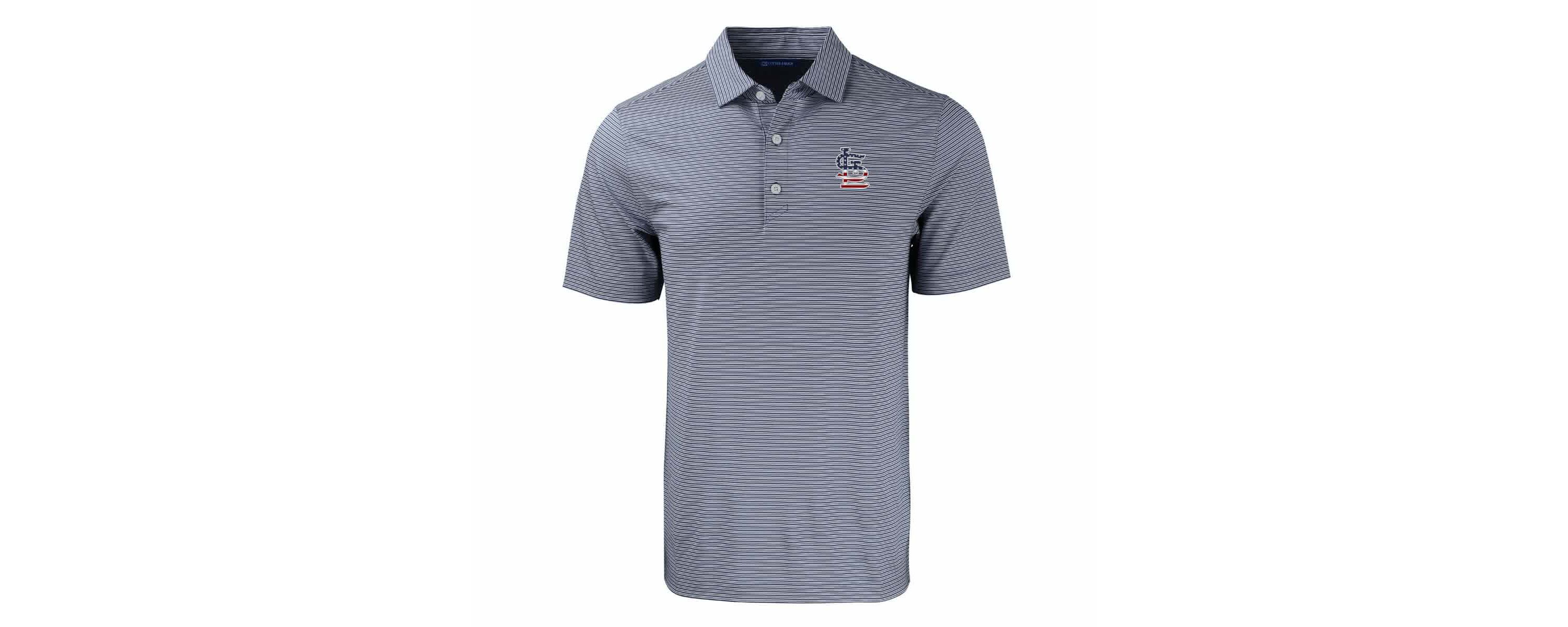 MLB St. Louis Cardinals Stars & Stripes Big & Tall Forge Eco Double Stripe Stretch Recycled Polo