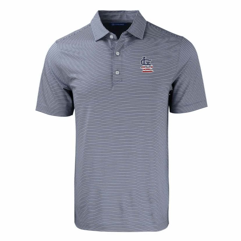 MLB St. Louis Cardinals Stars & Stripes Big & Tall Forge Eco Double Stripe Stretch Recycled Polo