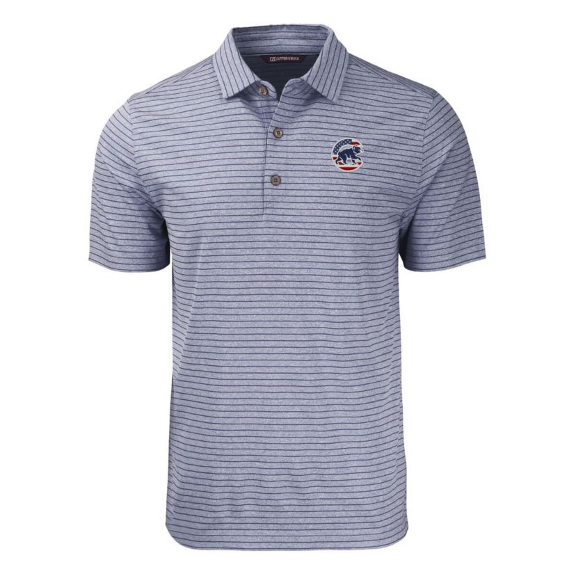 MLB Chicago Cubs Stars & Stripes Big & Tall Forge Eco Stripe Stretch Recycled Polo
