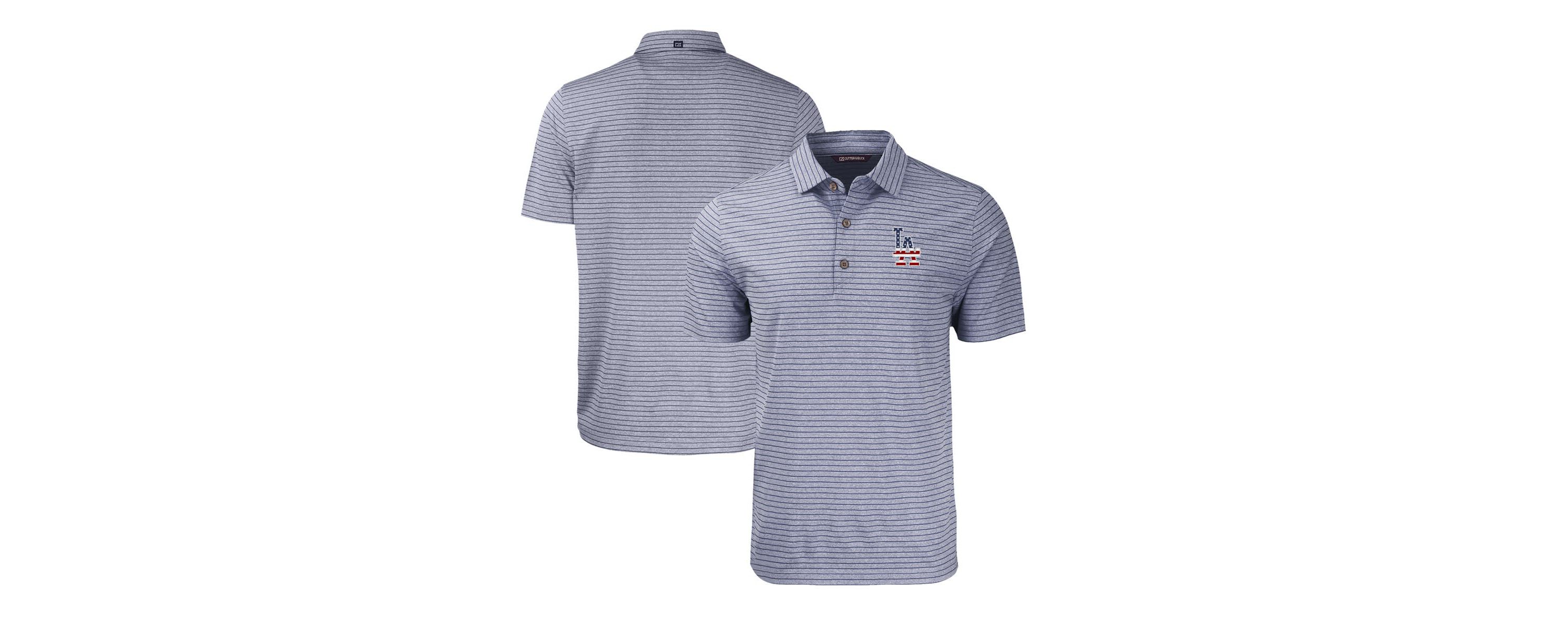 MLB Los Angeles Dodgers Stars & Stripes Big & Tall Forge Eco Stripe Stretch Recycled Polo