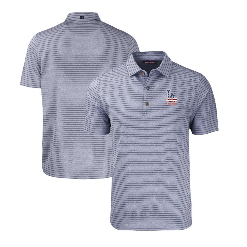MLB Los Angeles Dodgers Stars & Stripes Big & Tall Forge Eco Stripe Stretch Recycled Polo