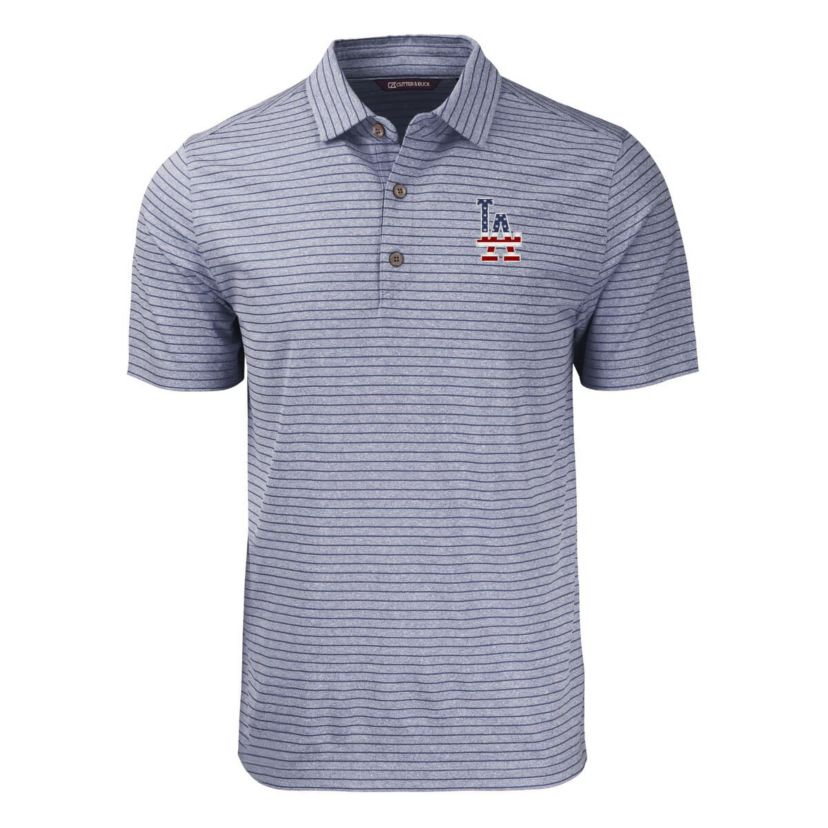 MLB Los Angeles Dodgers Stars & Stripes Big & Tall Forge Eco Stripe Stretch Recycled Polo