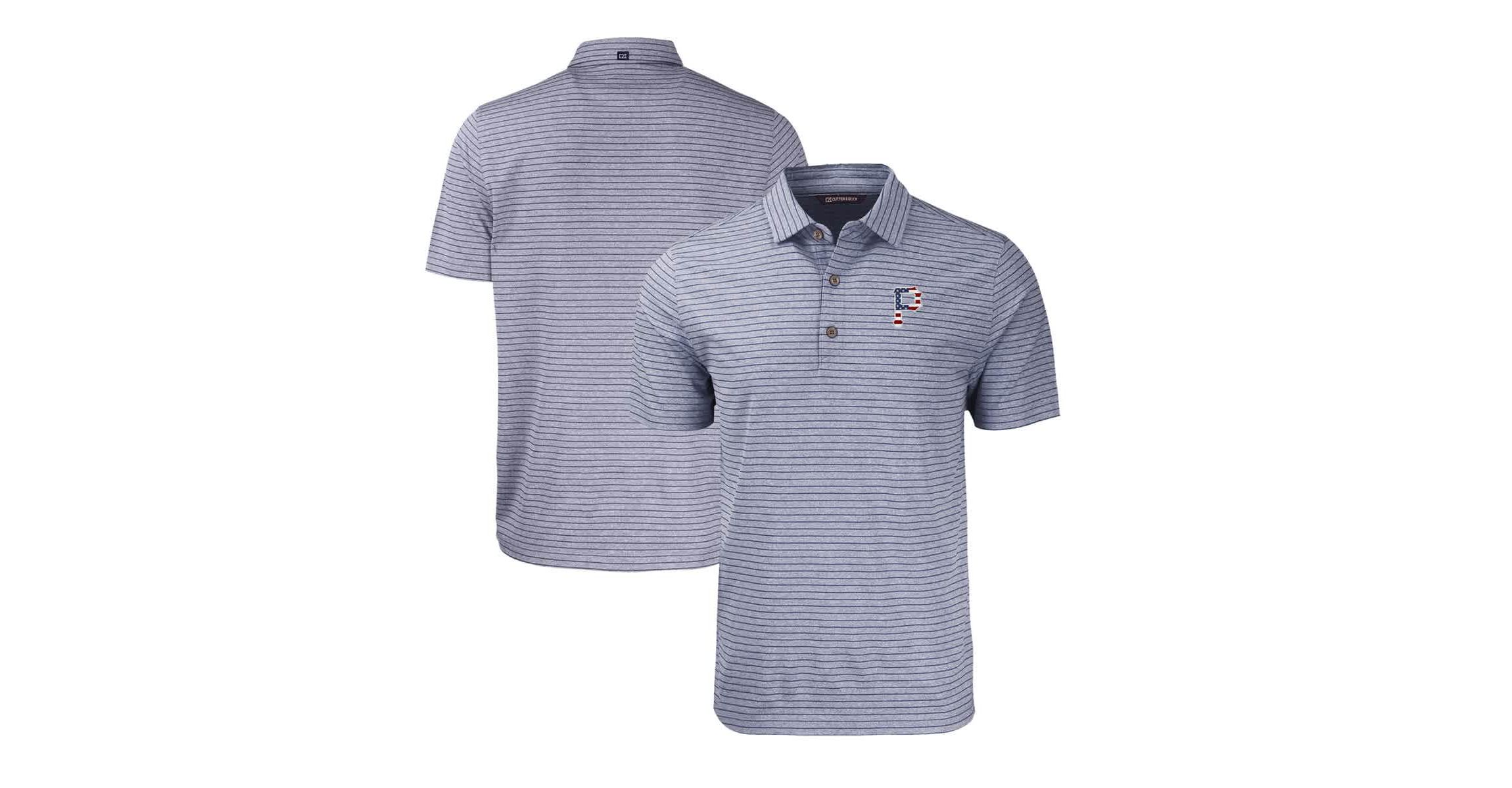 MLB Pittsburgh Pirates Stars & Stripes Big & Tall Forge Eco Stripe Stretch Recycled Polo