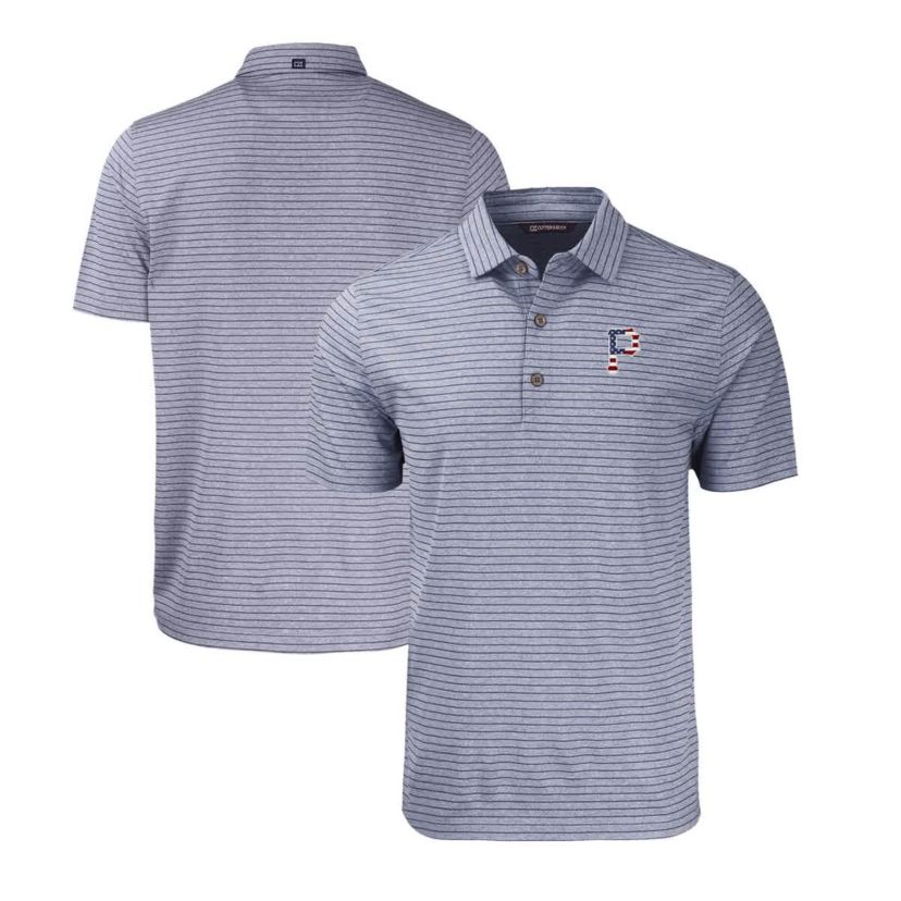 MLB Pittsburgh Pirates Stars & Stripes Big & Tall Forge Eco Stripe Stretch Recycled Polo