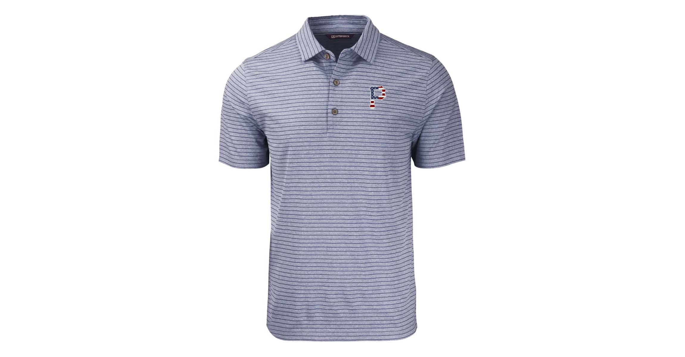 MLB Pittsburgh Pirates Stars & Stripes Big & Tall Forge Eco Stripe Stretch Recycled Polo
