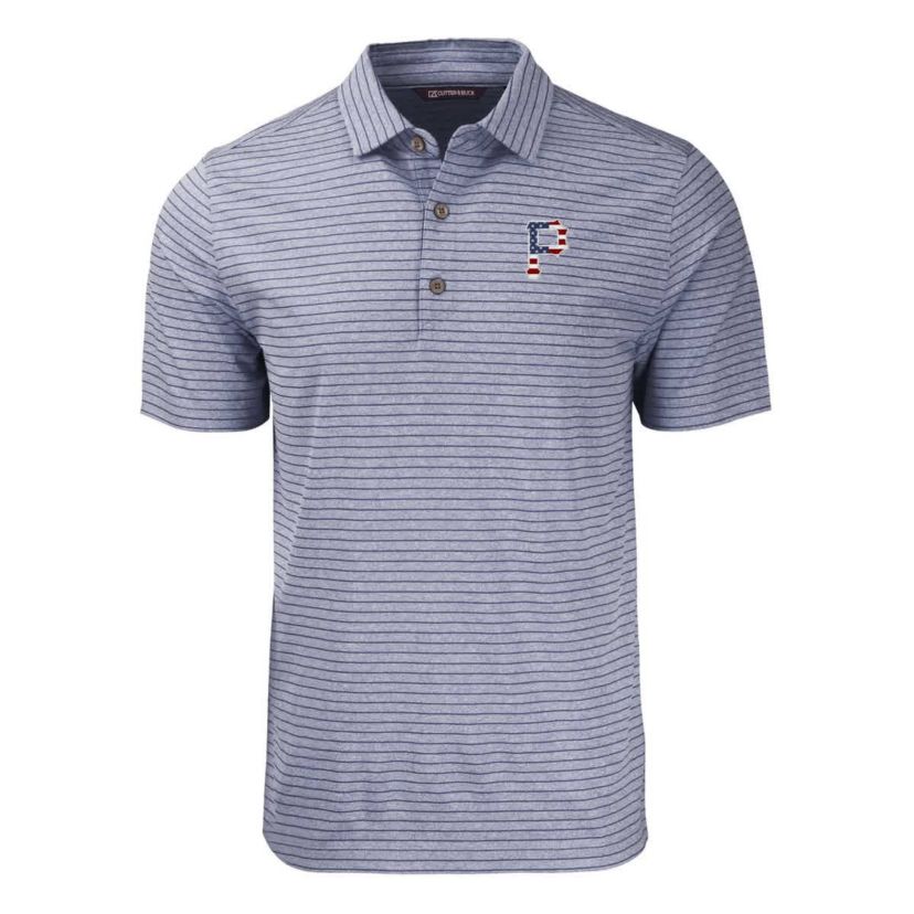 MLB Pittsburgh Pirates Stars & Stripes Big & Tall Forge Eco Stripe Stretch Recycled Polo