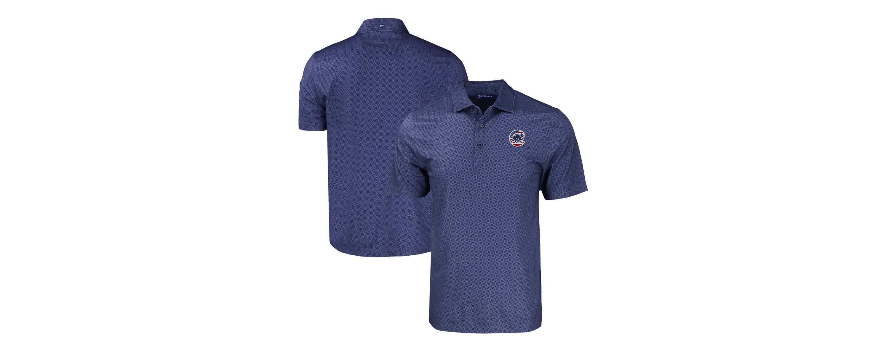MLB Chicago Cubs Stars & Stripes Big & Tall Pike Eco Tonal Geo Print Stretch Recycled Polo