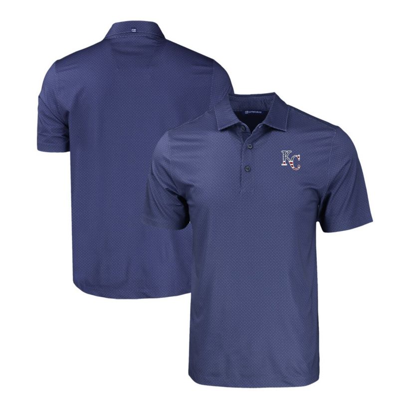 MLB Kansas City Royals Stars & Stripes Big & Tall Pike Eco Tonal Geo Print Stretch Recycled Polo