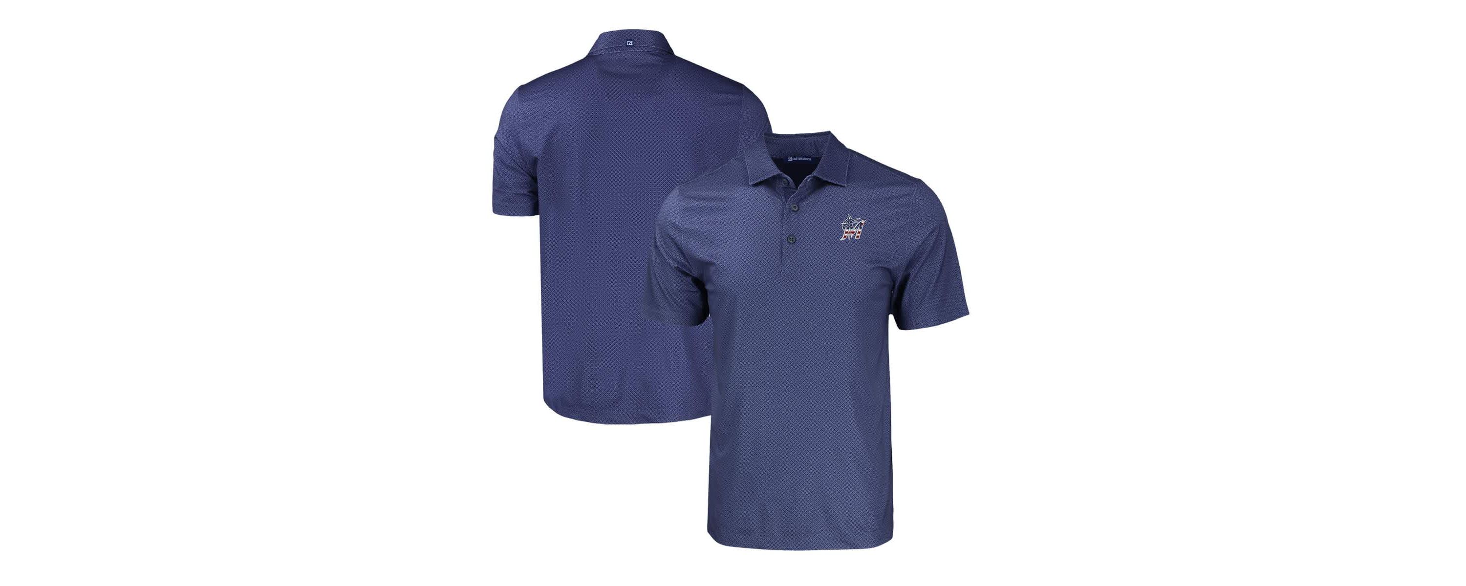MLB Miami Marlins Stars & Stripes Big & Tall Pike Eco Tonal Geo Print Stretch Recycled Polo