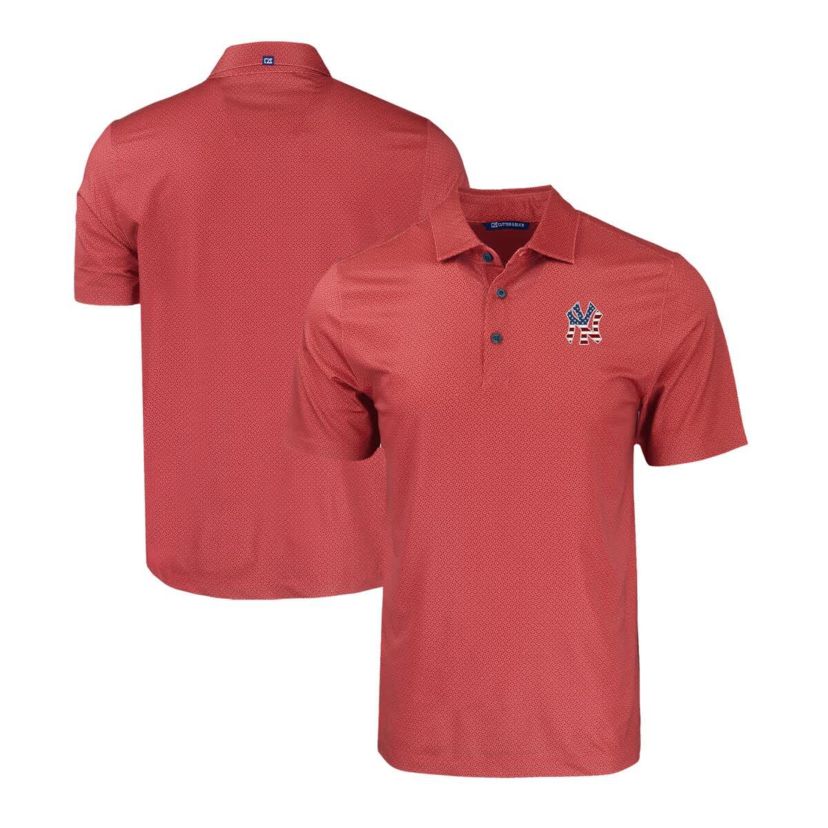 MLB New York Yankees Stars & Stripes Big & Tall Pike Eco Tonal Geo Print Stretch Recycled Polo